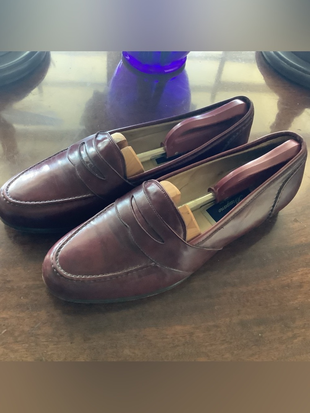 Bragano by Cole Haan Leather Penny Loafers in Burgundy Sz 10.5